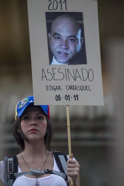 MANIFESTACIÓN EN CARACAS A UN MES DE LA DETENCIÓN DEL DIRIGENTE OPOSITOR LÓPEZ