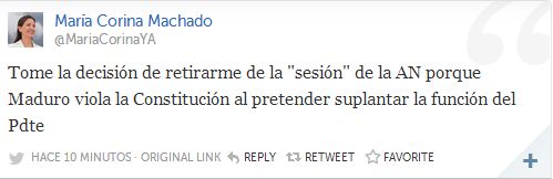 Parte de la bancada de la oposición se retiró de la AN (Tuits)