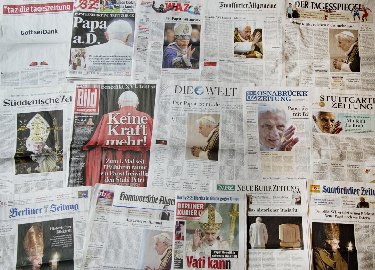 Así reseñó la prensa italiana la renuncia de Benedicto XVI (Portadas)