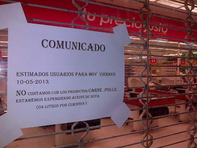 “No insista” no hay pollo ni carne en los supermercados (Foto + anuncio)