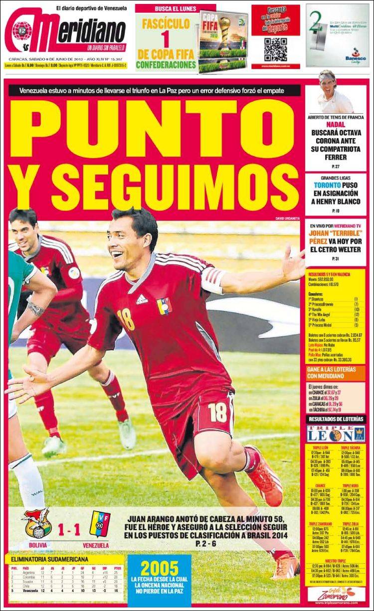 Portadas del sábado 08 de junio de 2013