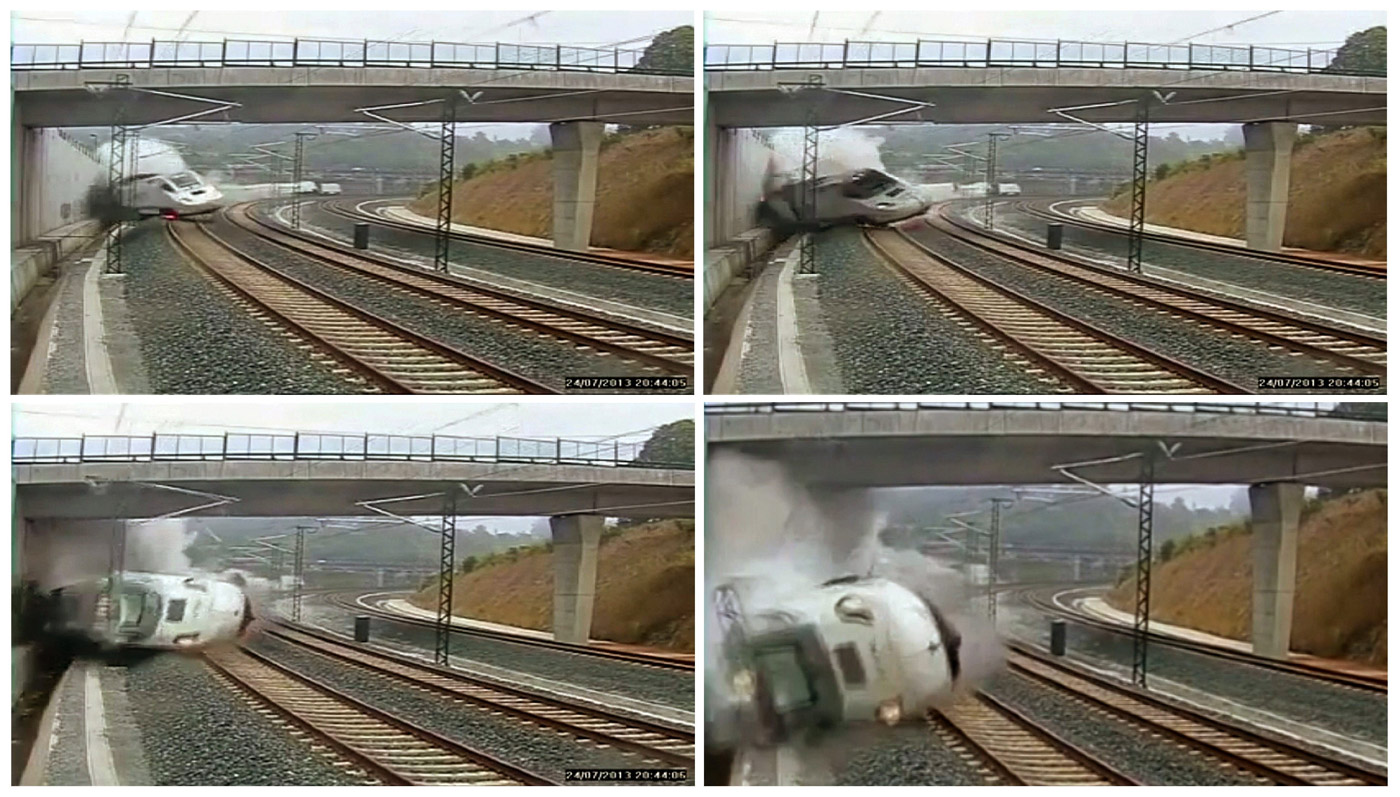 El tren descarrilado en Santiago frenó tarde