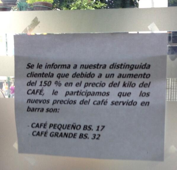 Estos serán los nuevos precios del café servido en barra (Foto)