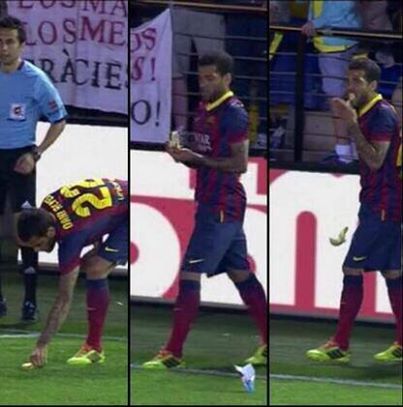 Queda en libertad con cargos el joven que arrojó el cambur a Dani Alves