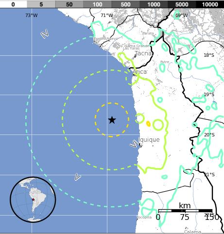 Alerta de tsunami para Chile, Ecuador Perú y Colombia por terremoto de 8,2 grados en Chile