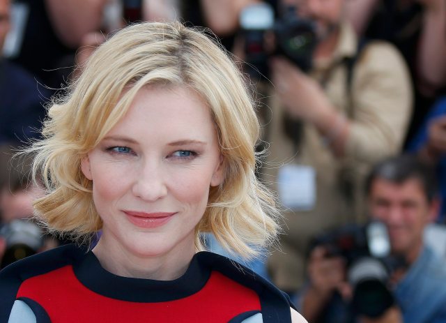 Actress Cate Blanchett, who voices Valka character, poses during a photocall for the film "How to Train Your Dragon 2" out of competition at the 67th Cannes Film Festival in Cannes