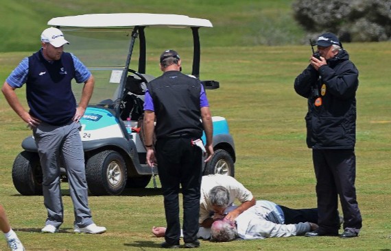 Cayó muerto sobre la grama durante el Open de Madeira (Fotos)