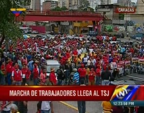 Escueta marcha oficialista llegó al TSJ (Fotos)