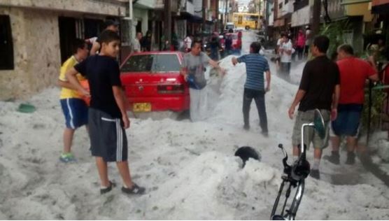 Lluvia de granizo en Medellín