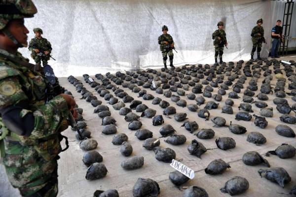 Incautan en Colombia más de 600 kilos de cocaína, presuntamente de las Farc