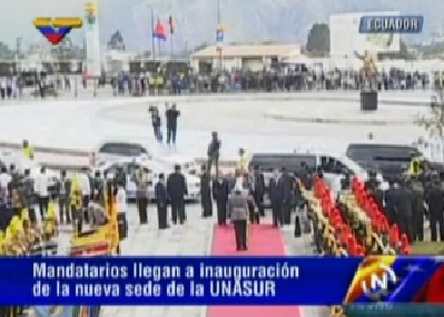 Presidentes llegaron a la nueva sede de Unasur