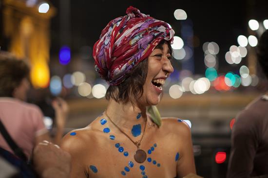 Ciclistas semidesnudos exigieron seguridad vial en Sao Paulo (Fotos)