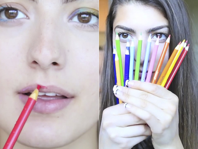 En video: La nueva moda de maquillarse con creyones ¿Peligroso?