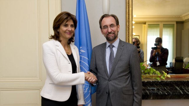 Holguín se reunió con Zeid Ra'ad Zeid Al Hussein (foto cancillería de Colombia) 