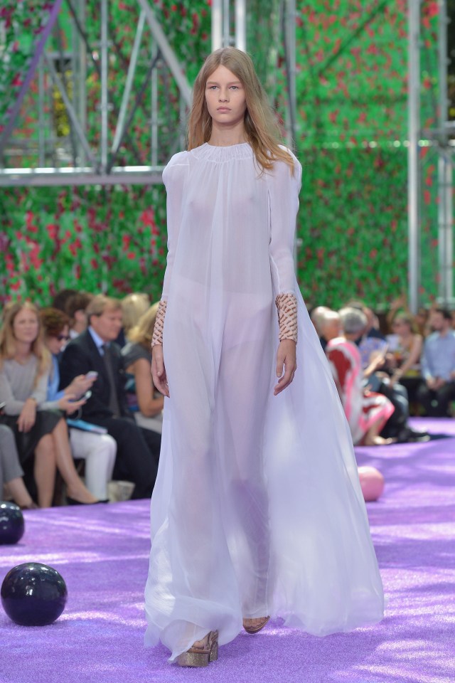 PARIS, FRANCE - JULY 06:  A model walks the runway during the Christian Dior show as part of Paris Fashion Week Haute Couture Fall/Winter 2015/2016 on July 6, 2015 in Paris, France.  (Photo by Dominique Charriau/WireImage)