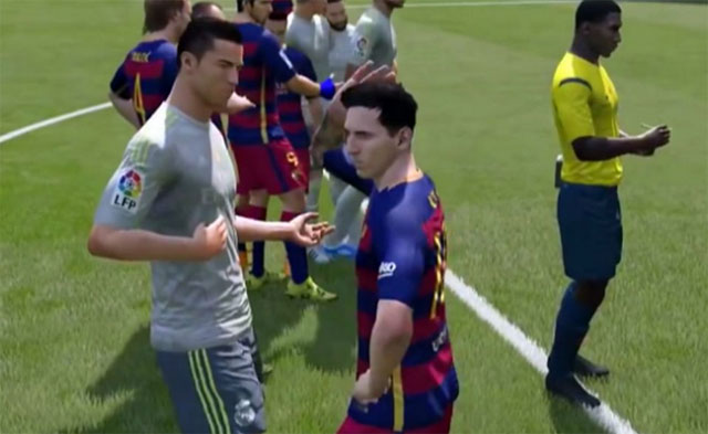 Pelea entre cracks en el FIFA 16: Cristiano Ronaldo vs. Lionel Messi (Video)