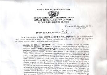 Denunciarán al Presidente de la Corte de Apelaciones del Circuito Judicial Penal de Aragua
