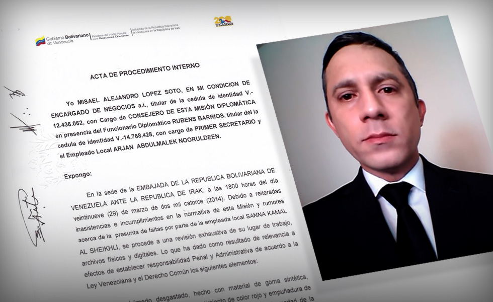 Diplomático venezolano denunció emisión de documentos para terroristas en Medio Oriente