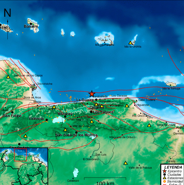 Sismo de magnitud 2,7 se registró este sábado en el estado Vargas