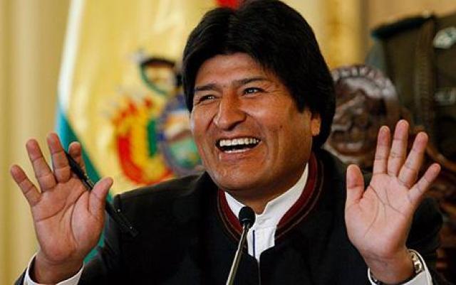 Evo Morales...Bolivia's President Evo Morales gestures during a press conference at the presidential palace in La Paz, Saturday, Jan. 24, 2009. Bolivians could approve, in a referendum on Sunday, a new constitution proposed by Morales and opposed by the a majority of the middle and upper classes.  (AP Photo/Juan Karita)