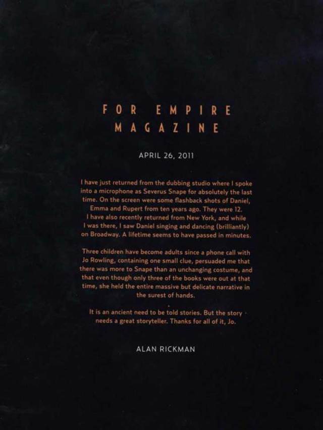 la carta de Alan Rickman