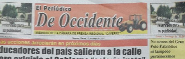 No circulará más El Periódico de Occidente