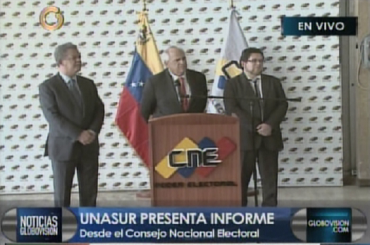 Delegación de Unasur entrega informe definitivo al CNE sobre comicios del 6D