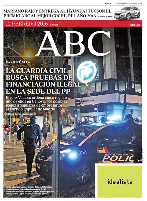 Portadas de la prensa internacional de este viernes 12 de febrero de 2016