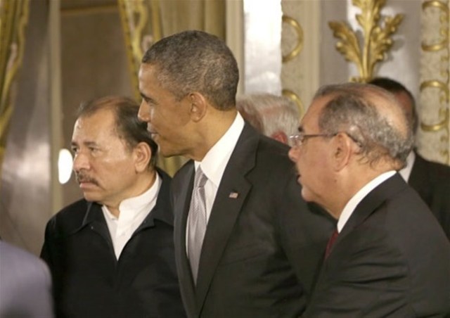 Daniel Ortega, Barack Obama y Danilo Medina durante la Cumbre de Costa Rica del año 2013 / Listín Diario