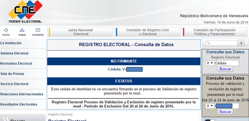 Así reaccionaron los venezolanos que se ven reflejados como NO FIRMANTES en el CNE