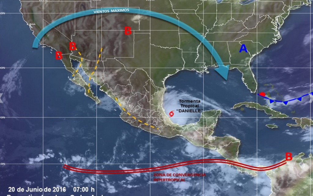 Se forma la tormenta tropical Danielle frente a la costa este mexicana