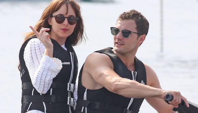 Dakota Johnson y Jamie Dornan, rodando en Niza