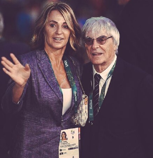 Nadia con  Bernie Ecclestone en l la inauguración de #Río2016 / @nadiacomaneci10 