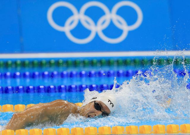 2016 Rio Olympics - Swimming - Preliminary - Men's 200m Freestyle - Heats - Olympic Aquatics Stadium - Rio de Janeiro, Brazil - 07/08/2016. Cristian Quintero (VEN) of Venezuela competes. REUTERS/Dominic Ebenbichler FOR EDITORIAL USE ONLY. NOT FOR SALE FOR MARKETING OR ADVERTISING CAMPAIGNS.