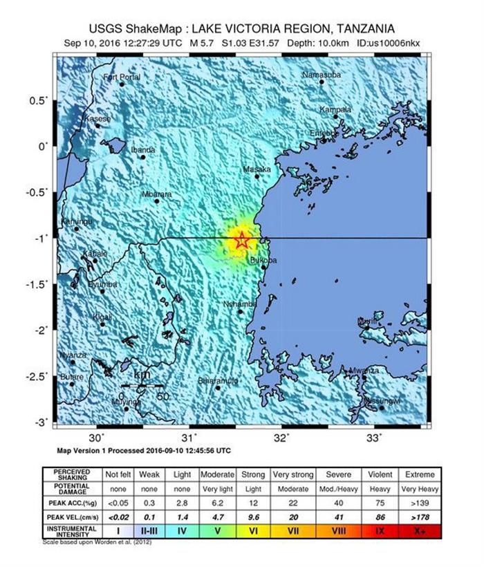 Aumentan a 14 los muertos y a 200 los heridos tras el terremoto de Tanzania