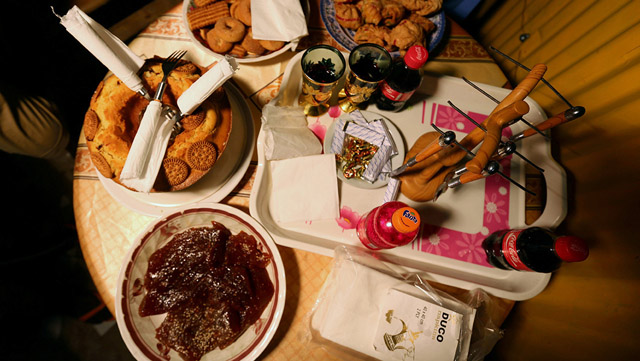 La comida y los dulces son una parte importante de una boda somalí.