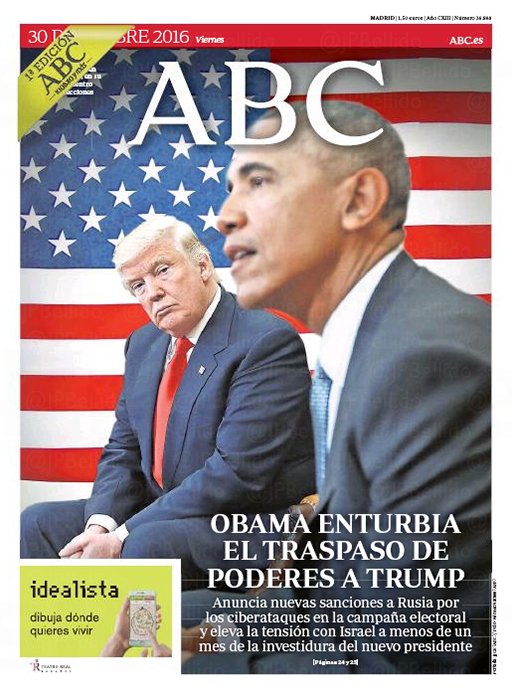 Portadas de la prensa internacional de este viernes 30 de diciembre de 2016