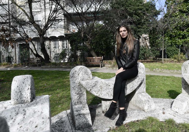 Brazilian transgender model Valentina Sampaio poses during an interview in Milan on February 18, 2017. Vogue Paris is to become the first French magazine to feature a transgender model on its cover, according the honour to Valentina Sampaio of Brazil for its March edition. Calling Sampaio the "glam standard-bearer of a cause that is on the march", the French edition of Vogue describes the 22-year-old as a "femme fatale" who happened to be born a boy.  / AFP PHOTO / MIGUEL MEDINA