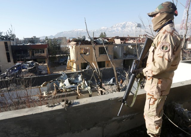 An Afghan security force keeps watch at the site of yesterday's blast in Kabul, Afghanistan March 2, 2017. REUTERS/Omar Sobhani