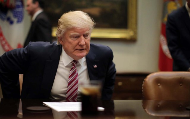 U.S. President Donald Trump attends a healthcare meeting with key House Committee Chairmen at the White House in Washington, U.S., March 10, 2017.  REUTERS/Carlos Barria