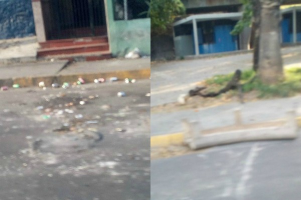 Foto: Caricuao tras las protestas nocturnas de este 11 de abril