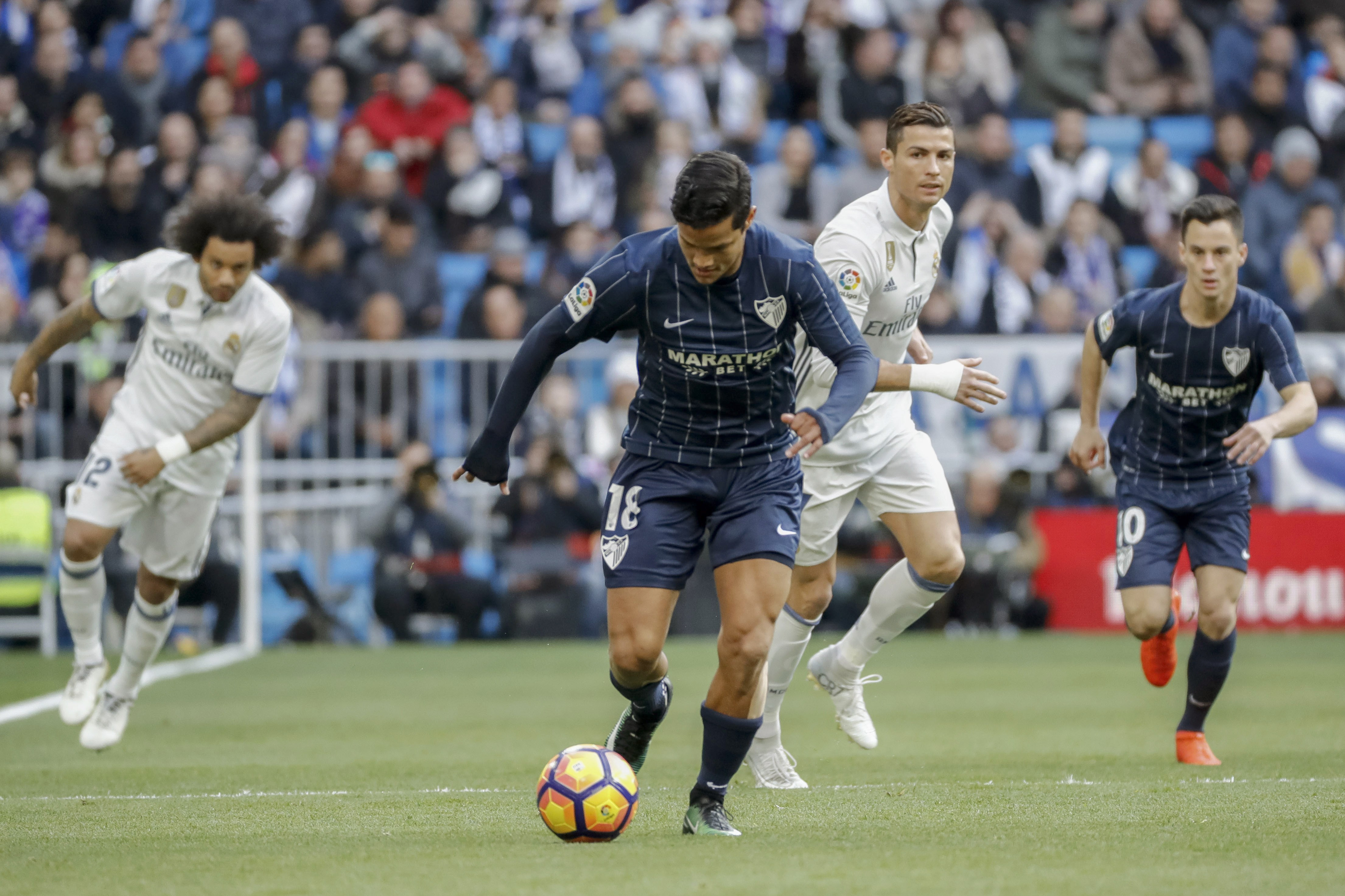 Roberto Rosales cumplió cien partidos con el Málaga en la liga española