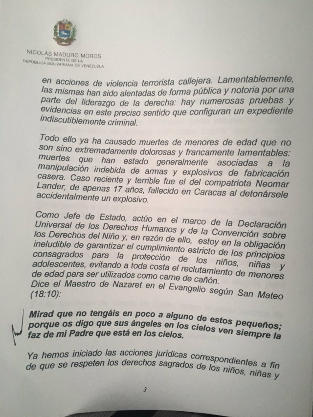 Carta de Maduro al Papá 3