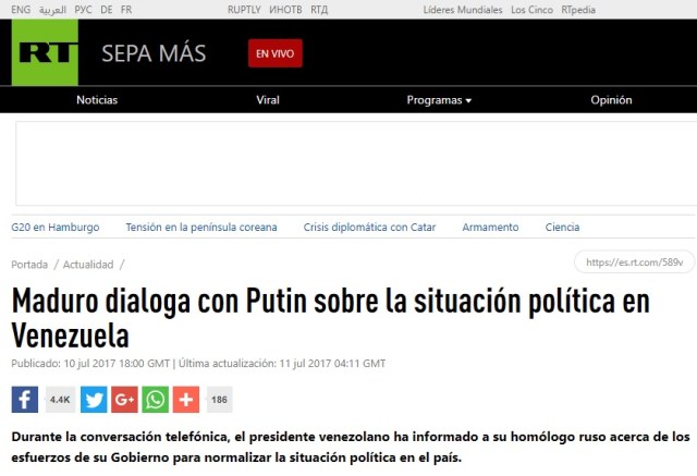 PutinMaduroConversacion10JUL2017RT