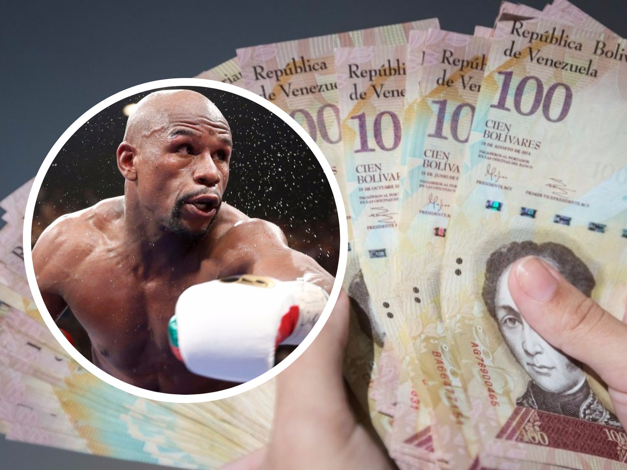 Así un Mayweather criollo presume su paca de billetes de 100 bs… ¡para comprar empanadas!