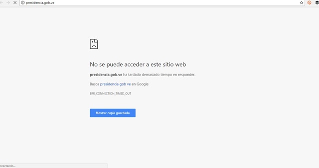 Captura del sitio web www.presidencia.gob.ve/ 