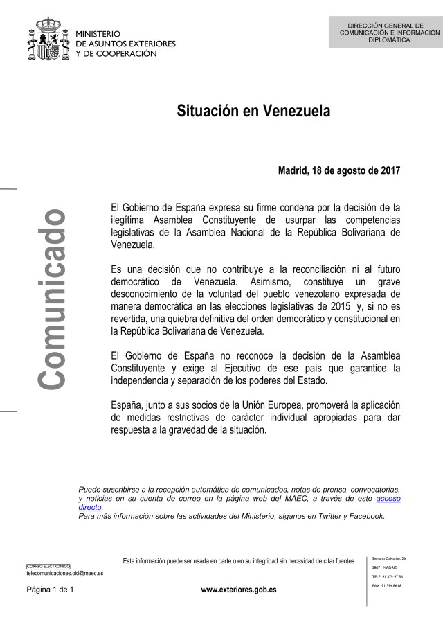 comunicado18.08.2017-Situación-en-Venezuela.2017-Situación-en-Venezuela.2017-Situación-en-Venezuela