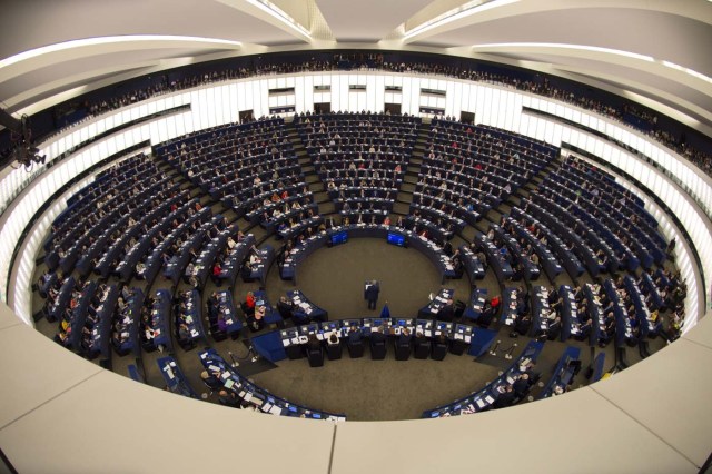 European Commission President Jean-Claude Juncker delivers his State of the Union speech at the European Parliament in Strasbourg, eastern France, on September 13, 2017. / AFP PHOTO / PATRICK HERTZOG