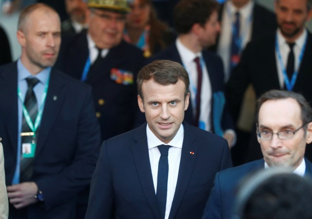 French President Emmanuel Macron arrives to a news conference during the EU Tallinn Digital Summit in Tallinn, Estonia September 29, 2017. REUTERS / Ints Kalnins