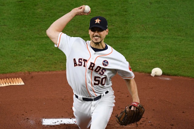 El lanzador de los Astros de Houston, Charlie Morton. Shanna Lockwood-USA TODAY Sports